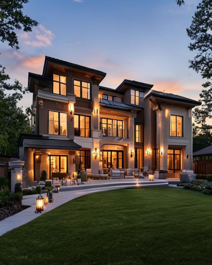 Luxury Missouri City and Sienna home exterior at dusk