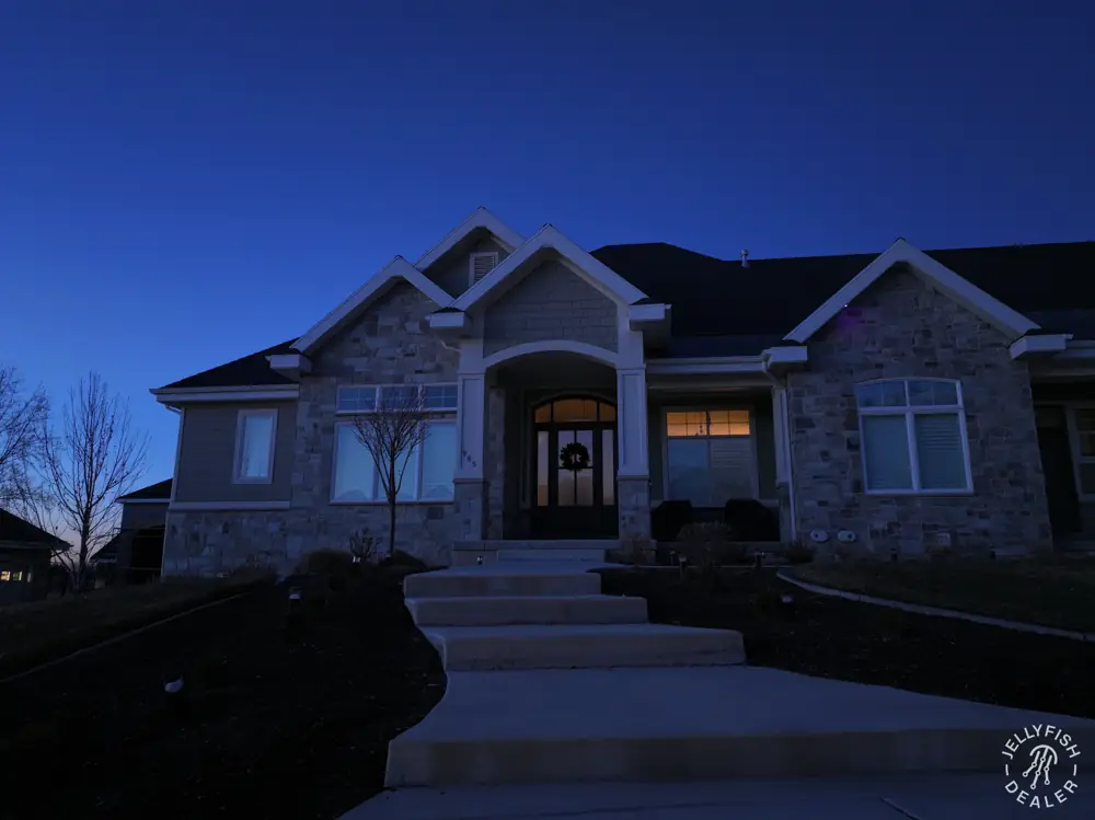 Home at dusk with the lighting track switched off